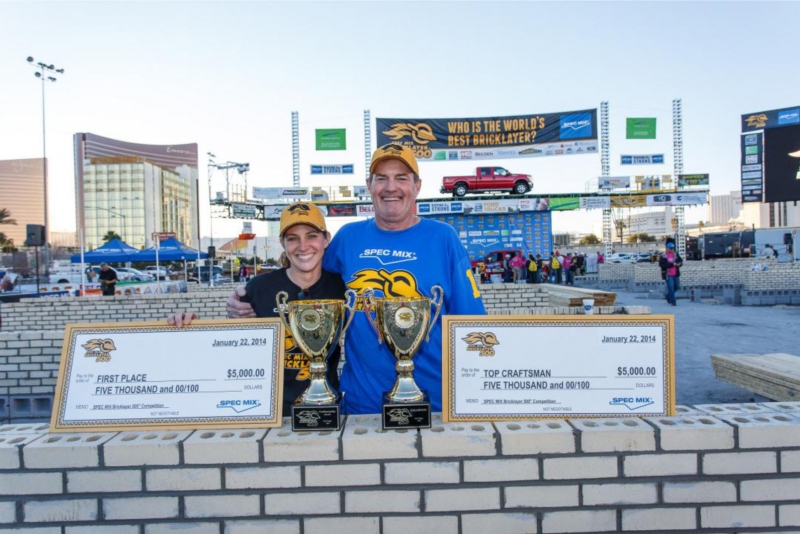 2014 GRAND PRIZE WINNERS: Mason Jerry Goodman and his mason tender and daughter 